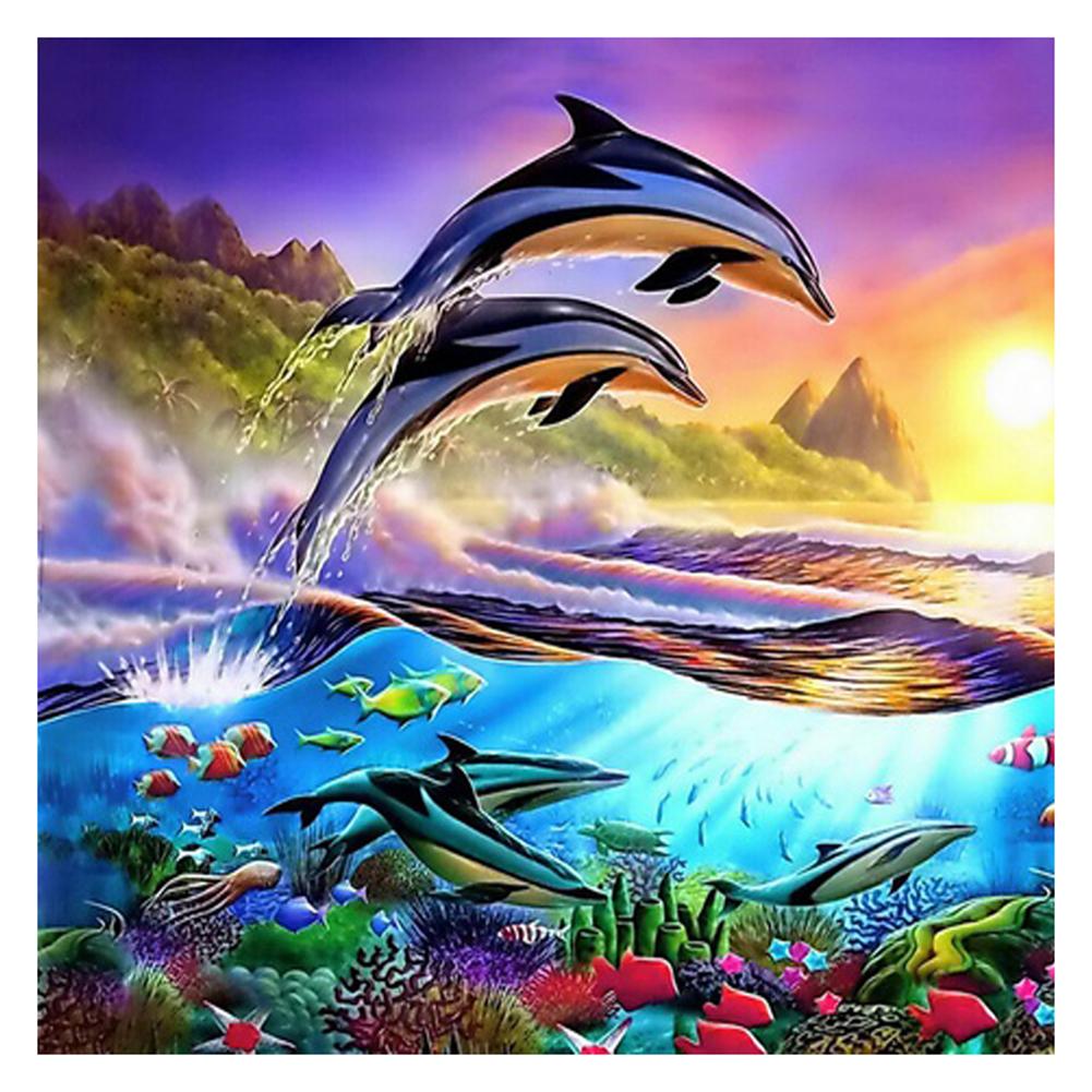 Dolphin - Full Round Drill Diamond Painting 30*30CM