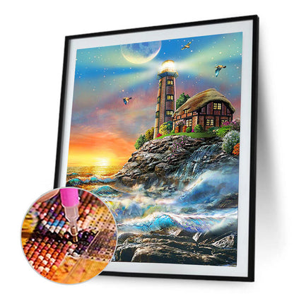 Lighthouse - Full Round Drill Diamond Painting 30*40 CM