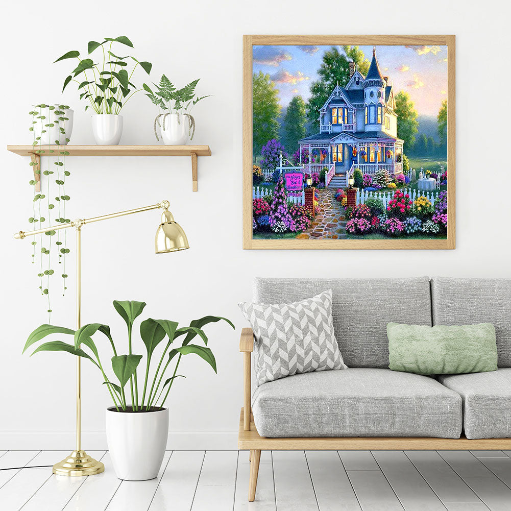 Flower Villa - Full Round Drill Diamond Painting 30*30CM