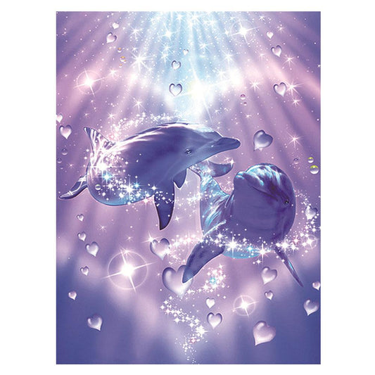Dolphin Lovers - Full Round Drill Diamond Painting 30*40CM