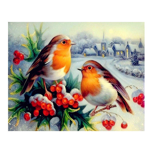 Snow Birds - Full Round Drill Diamond Painting 30*40CM