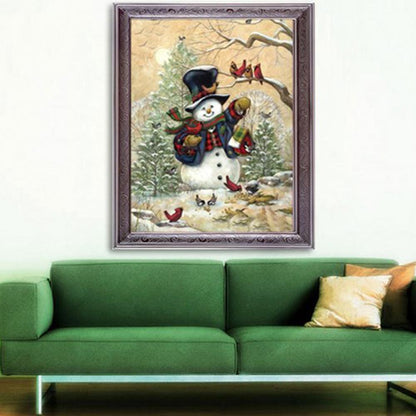 Christmas Snowman - Full Round Drill Diamond Painting 30*40 CM