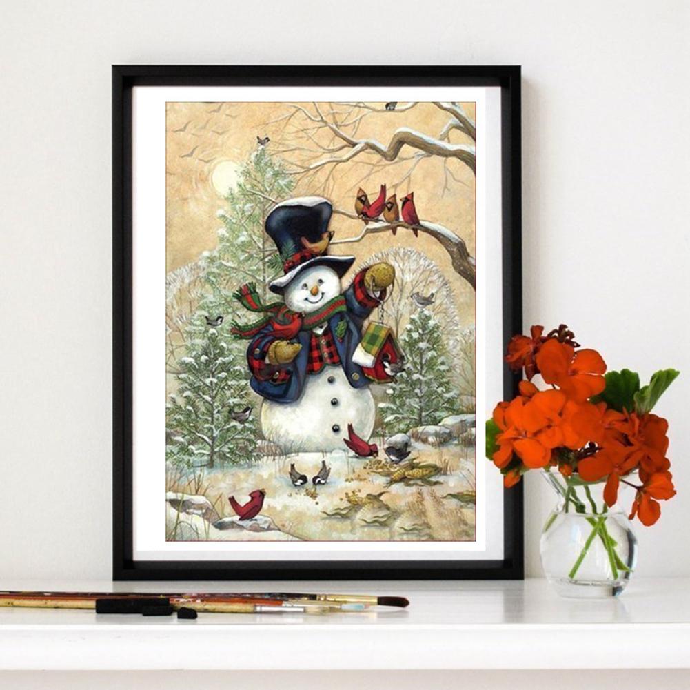 Christmas Snowman - Full Round Drill Diamond Painting 30*40 CM