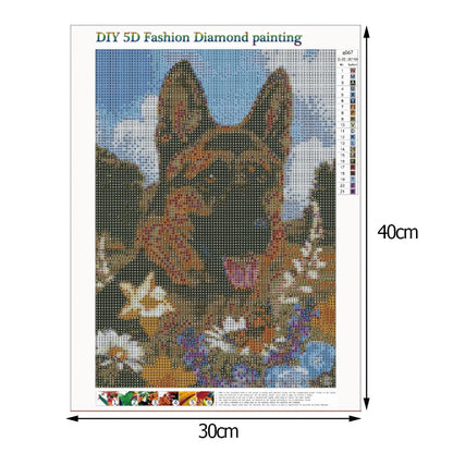 Dog Garden - Full Round Drill Diamond Painting 40*30CM