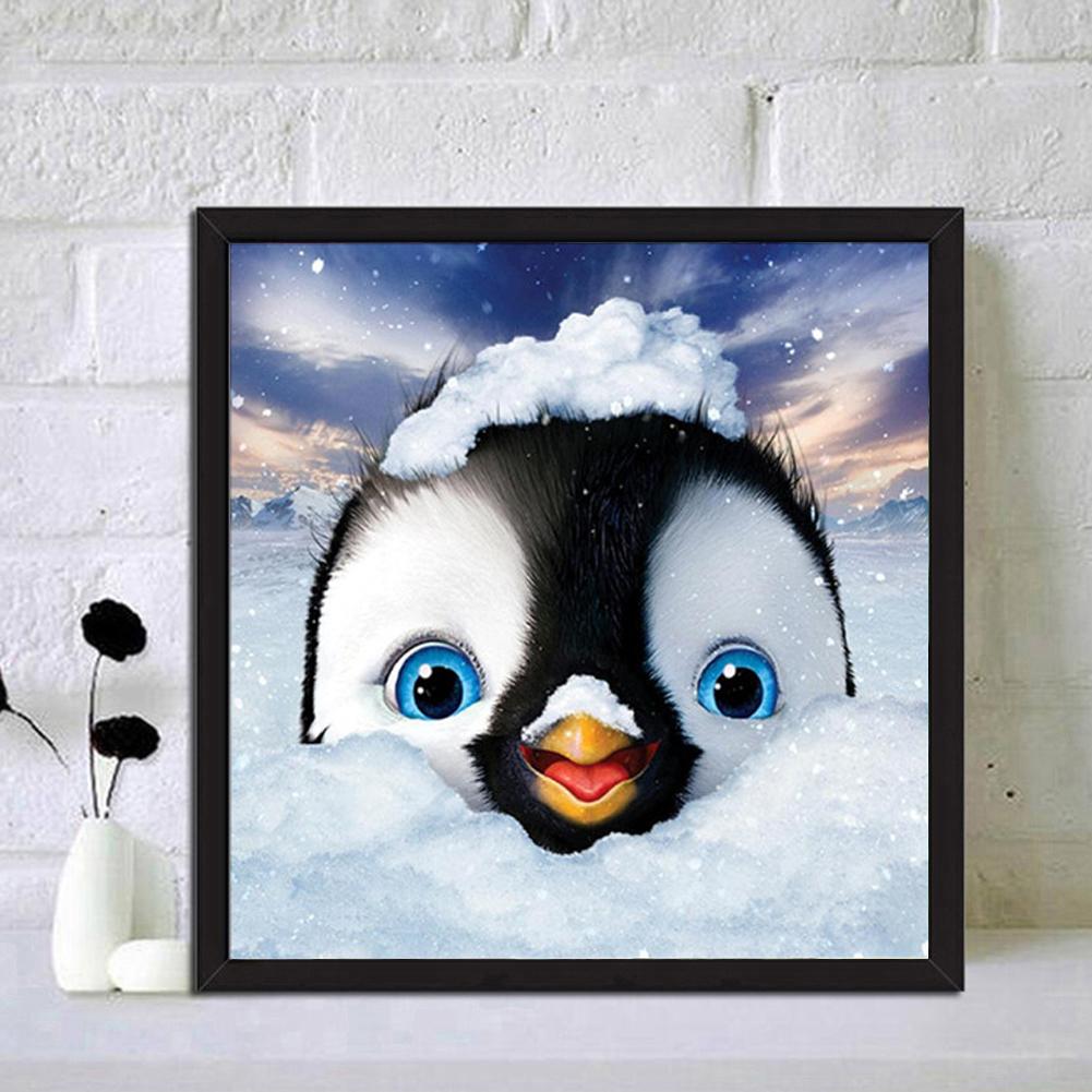 Snow Penguin - Full Round Drill Diamond Painting 30*30CM