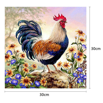 Cock - Full Round Drill Diamond Painting 30*30CM