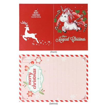 Christmas Greeting Cards DIY 5D Diamond Painting Set Xmas Gift (8pcs)