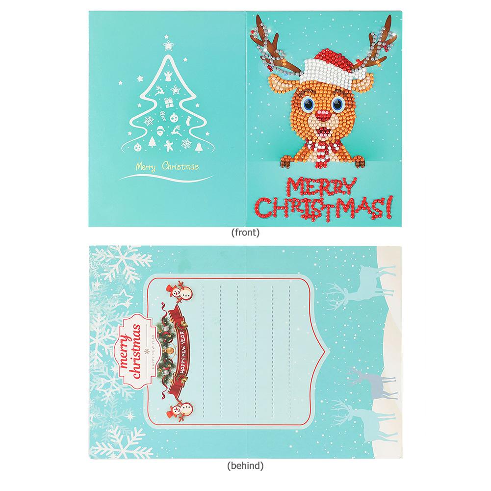 Christmas Greeting Cards DIY 5D Diamond Painting Set Xmas Gift (8pcs)