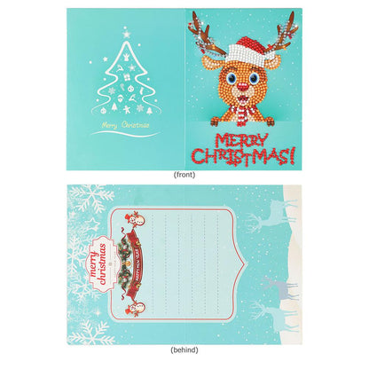 Christmas Greeting Cards DIY 5D Diamond Painting Set Xmas Gift (8pcs)