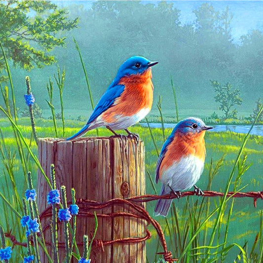 Birds - Full Round Drill Diamond Painting 30*30CM