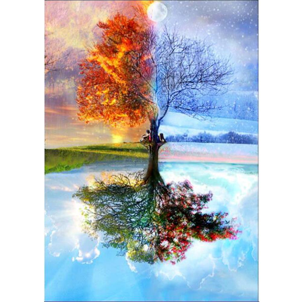 Tree - Full Round Drill Diamond Painting 30*40CM