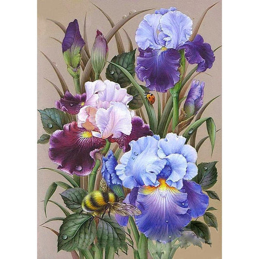 Flowers - Full Round Drill Diamond Painting 40*30CM