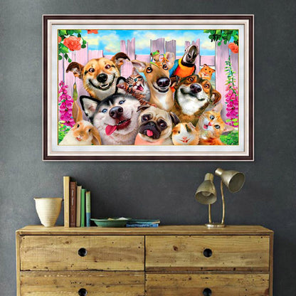 Dogs - Full Round Drill Diamond Painting 40*30CM