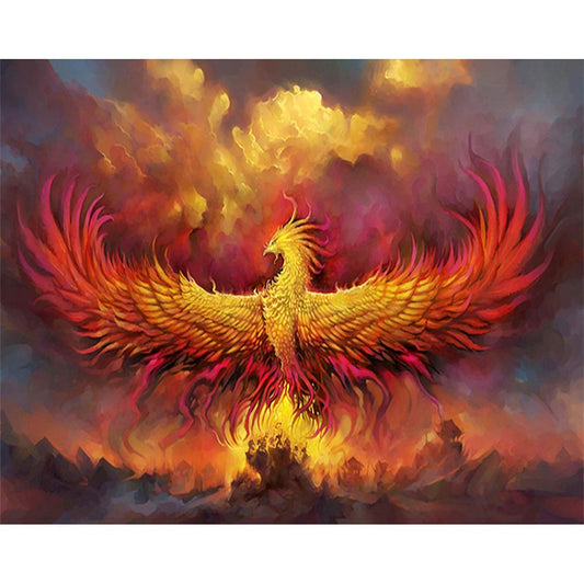 Fire Phoenix - Full Round Drill Diamond Painting 30*40CM