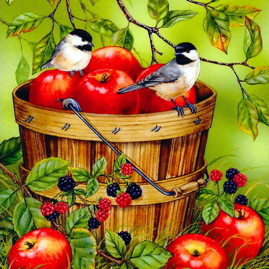 Fruits Birds - Full Round Drill Diamond Painting 30*30CM