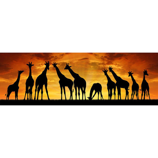 Sunset Giraffes - Full Round Drill Diamond Painting 80*30CM