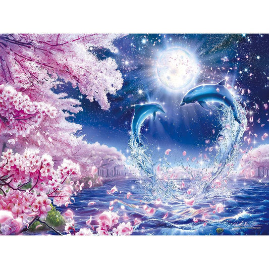 Dolphin - Full Round Drill Diamond Painting 40*30CM