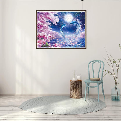 Dolphin - Full Round Drill Diamond Painting 40*30CM