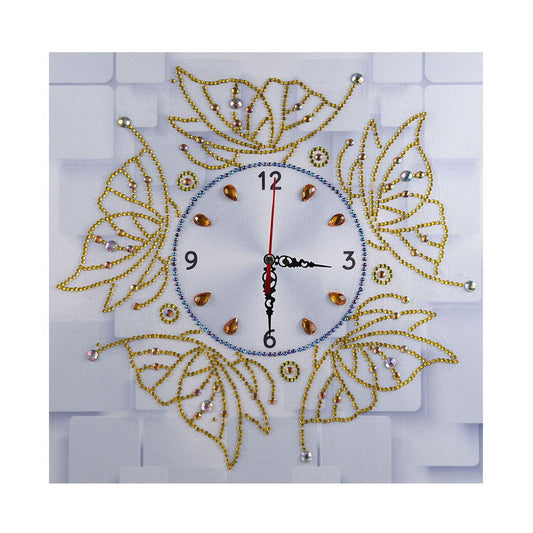 Butterfly Clock - Full Round Drill Diamond Painting 35*35CM