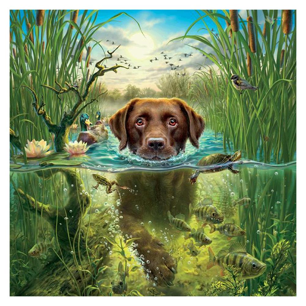 Dog - Full Round Drill Diamond Painting 30*30CM