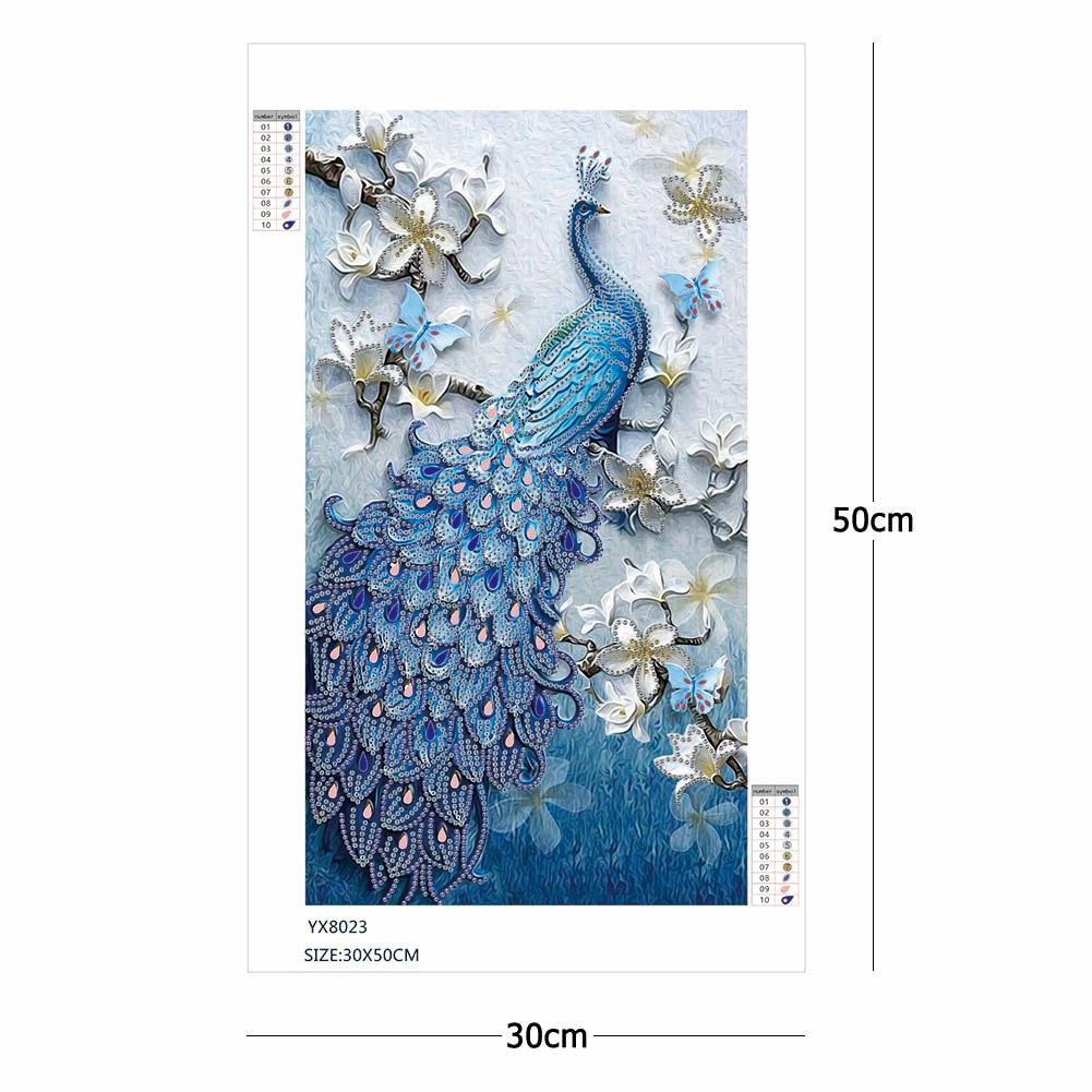 Peacock - Special Shaped Drill Diamond Painting 30*50CM