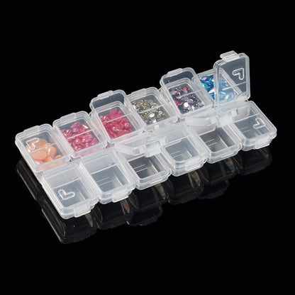 Clear Plastic Diamond Storage Box DIY Diamond Painting Drill Case (12 Grid)