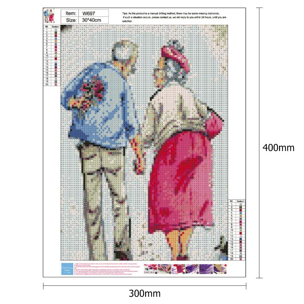 Old Lovers - Full Round Drill Diamond Painting 30*40CM
