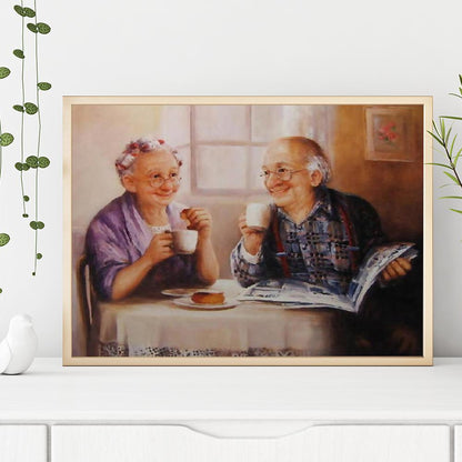 Old Lovers - Full Round Drill Diamond Painting 40*30CM