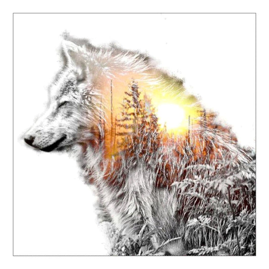 Novelty Wolf - Full Round Drill Diamond Painting 30*30CM