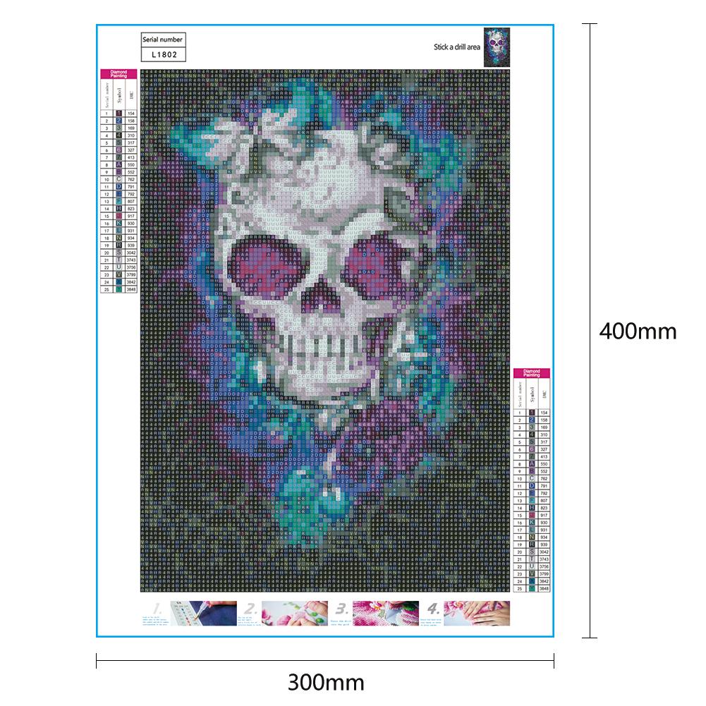 Skull - Full Round Drill Diamond Painting 30*40CM