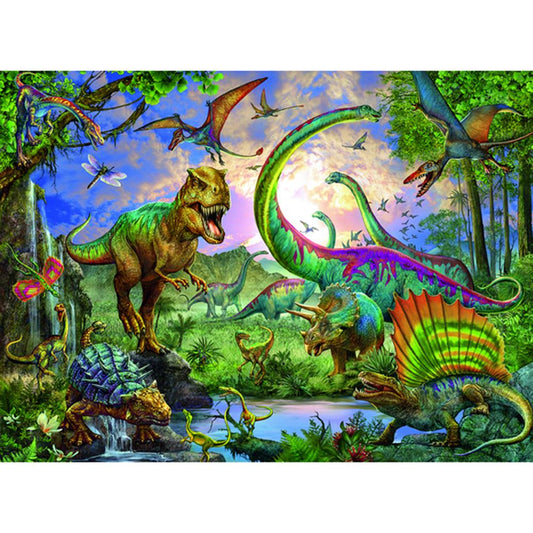 Forest Dinosaurs - Full Round Drill Diamond Painting 40*30 CM