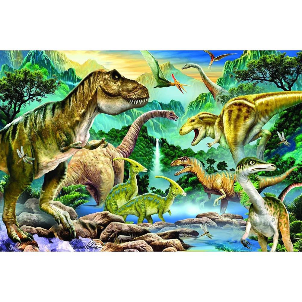 Dinosaurs River - Full Round Drill Diamond Painting 40*30CM