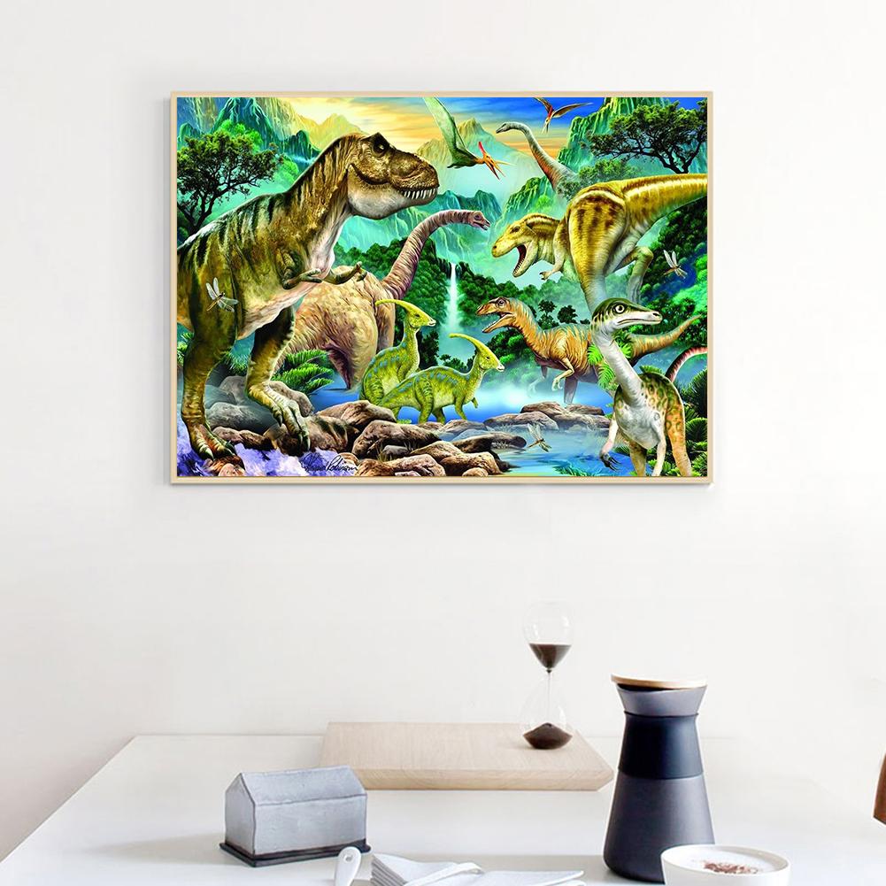 Dinosaurs River - Full Round Drill Diamond Painting 40*30CM