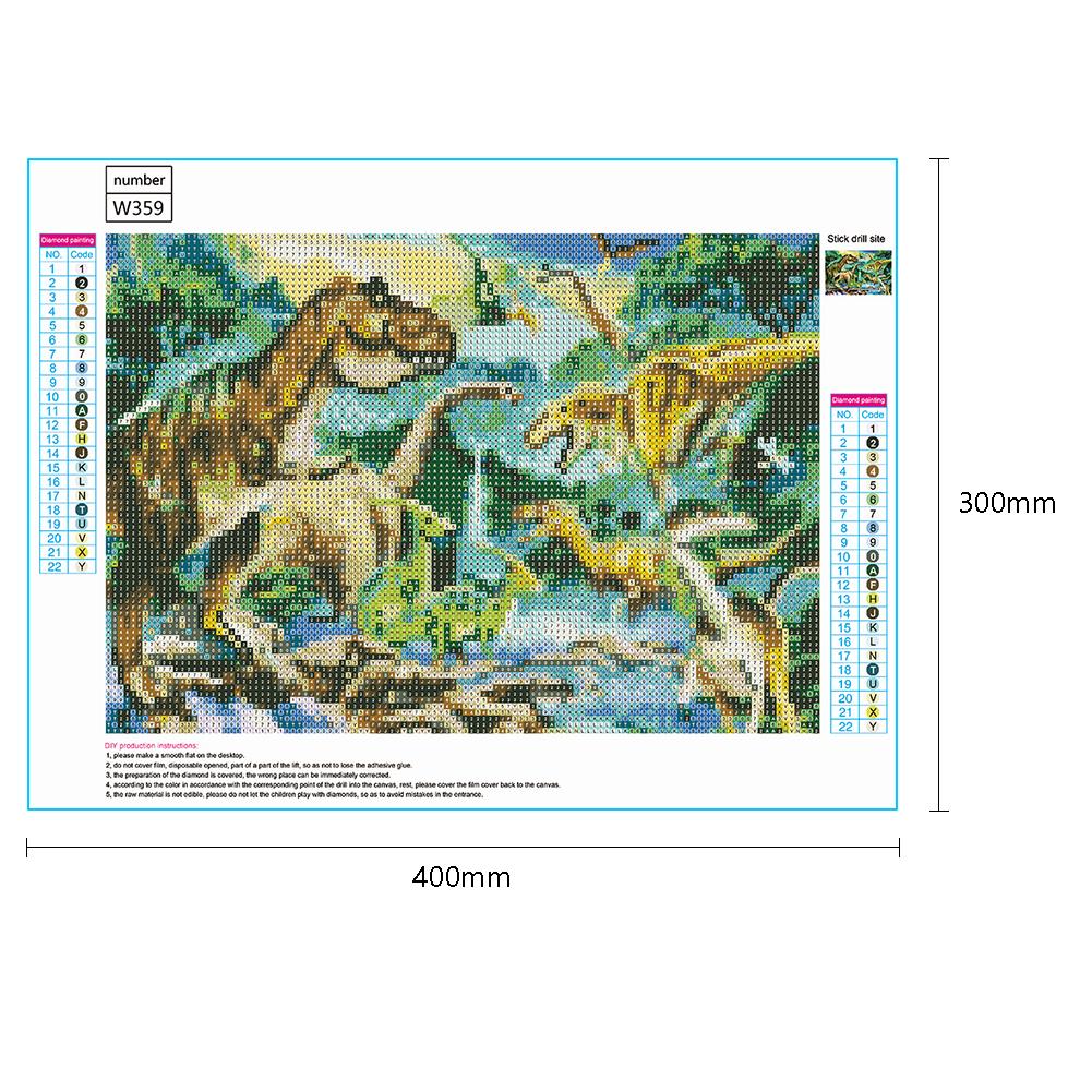 Dinosaurs River - Full Round Drill Diamond Painting 40*30CM