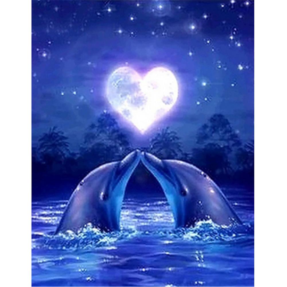 Dolphin Love - Full Round Drill Diamond Painting 40*30CM