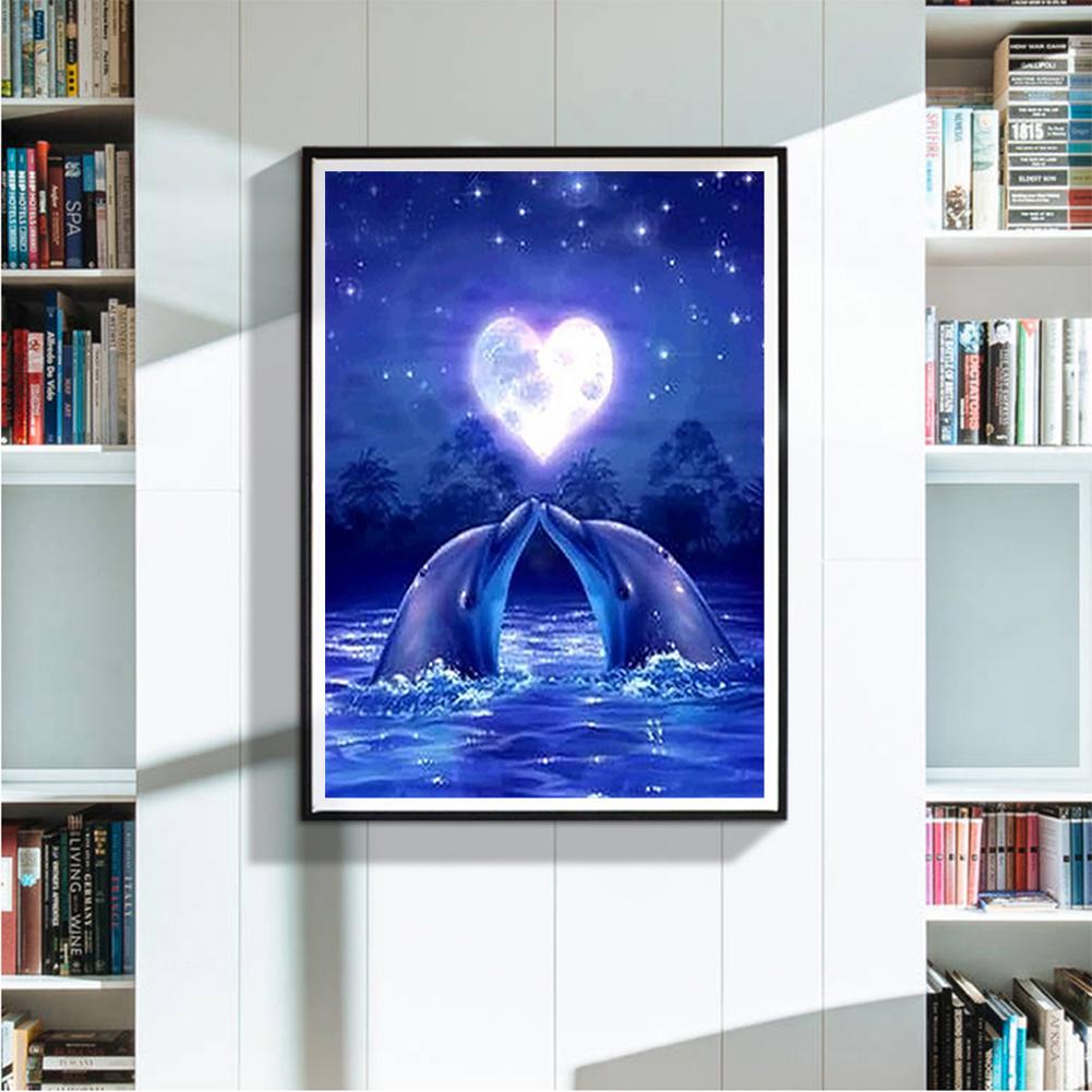 Dolphin Love - Full Round Drill Diamond Painting 40*30CM