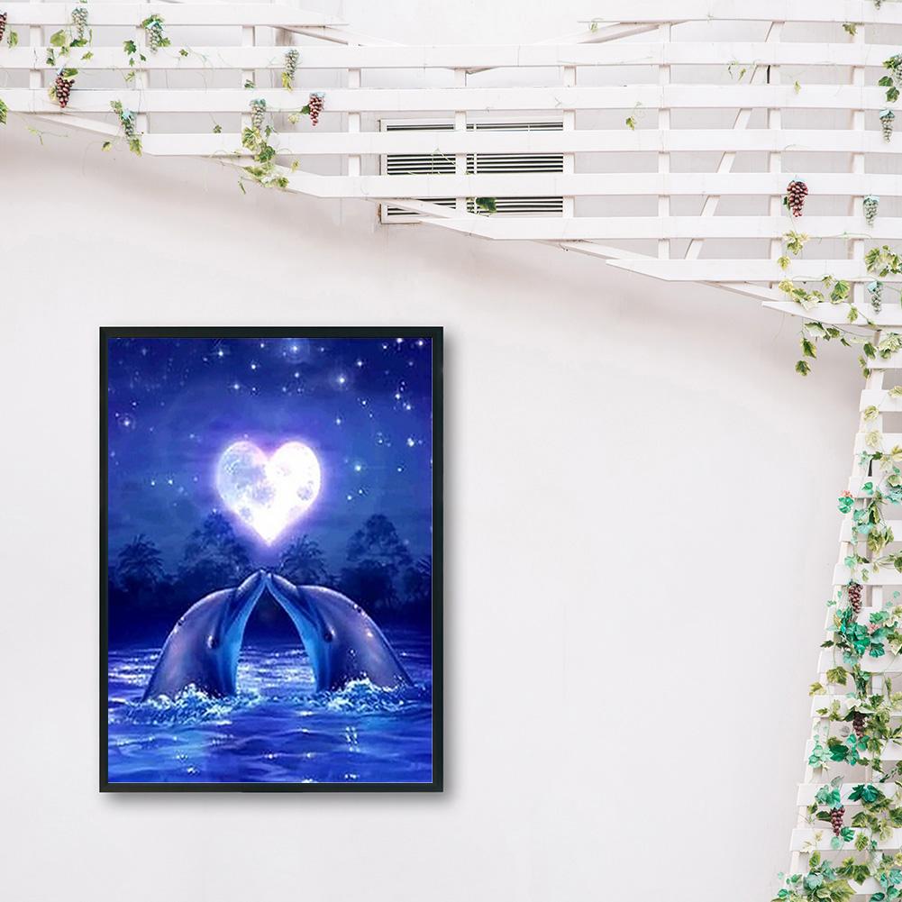 Dolphin Love - Full Round Drill Diamond Painting 40*30CM