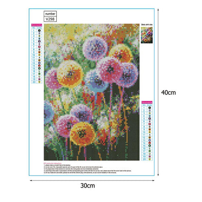 Dandelion - Full Round Drill Diamond Painting 40*30CM