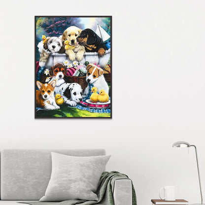 Dogs - Full Round Drill Diamond Painting 40*30CM