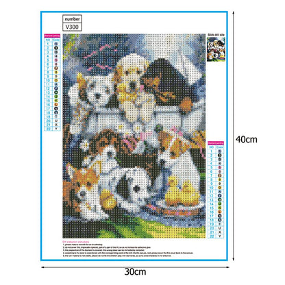 Dogs - Full Round Drill Diamond Painting 40*30CM