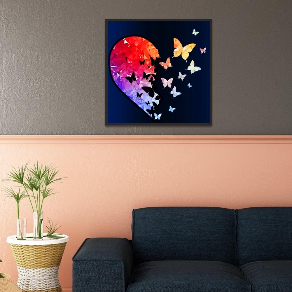 Butterfly Heart - Special Shaped Drill Diamond Painting 30*30CM