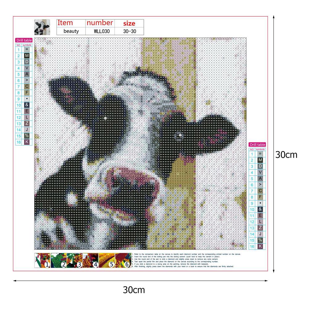 Cow - Full Round Drill Diamond Painting 30*30CM