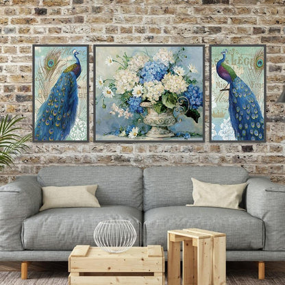 Peacock - Full Round Drill Diamond Painting 90*40CM