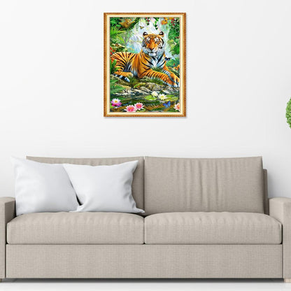 Forest Tiger - Full Round Drill Diamond Painting 40*30 CM