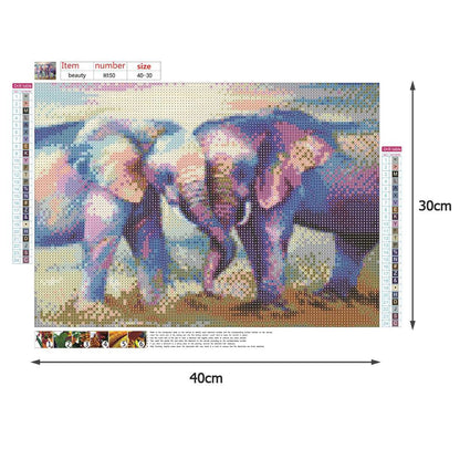 Elephant - Full Round Drill Diamond Painting 40*30CM