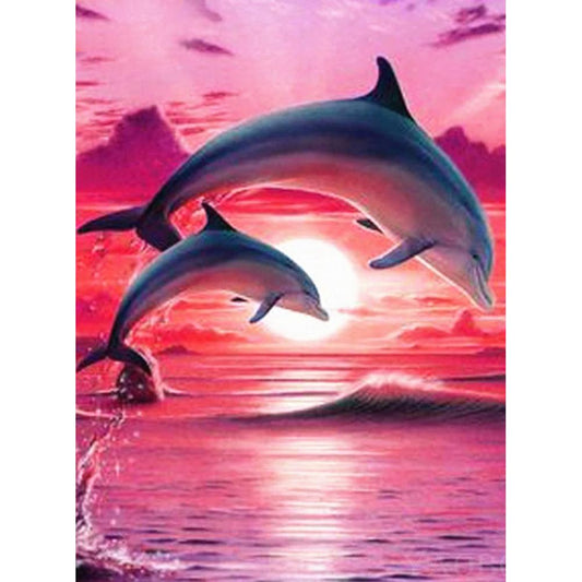 Dolphin - Full Round Drill Diamond Painting 40*30CM