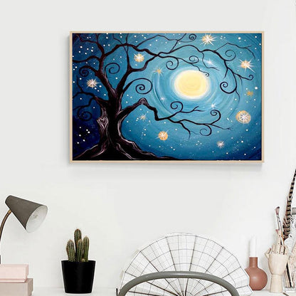 Moon Tree - Full Round Drill Diamond Painting 40*30CM