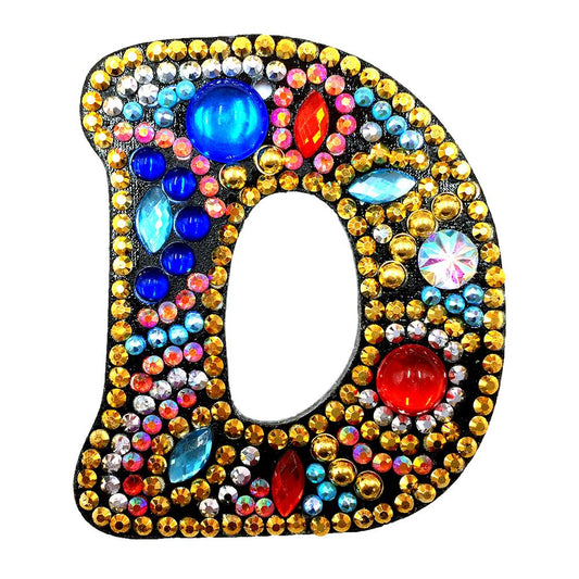 DIY Key Chain Diamond Painting Letters Women Bag Keyring Pendant Gift (D)