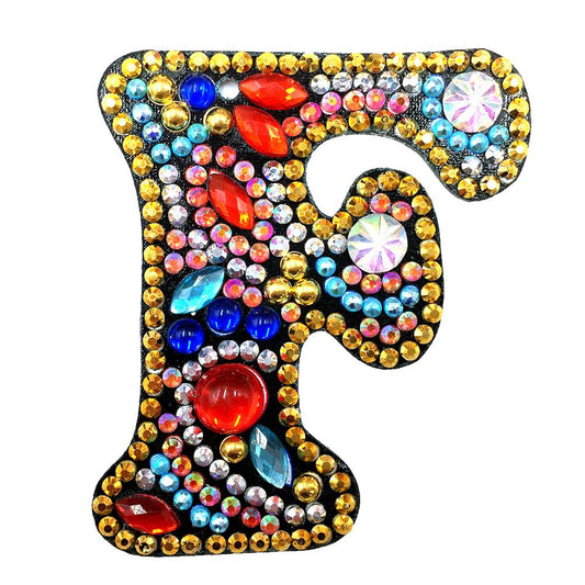 DIY Key Chain Diamond Painting Letters Women Bag Keyring Pendant Gift (F)
