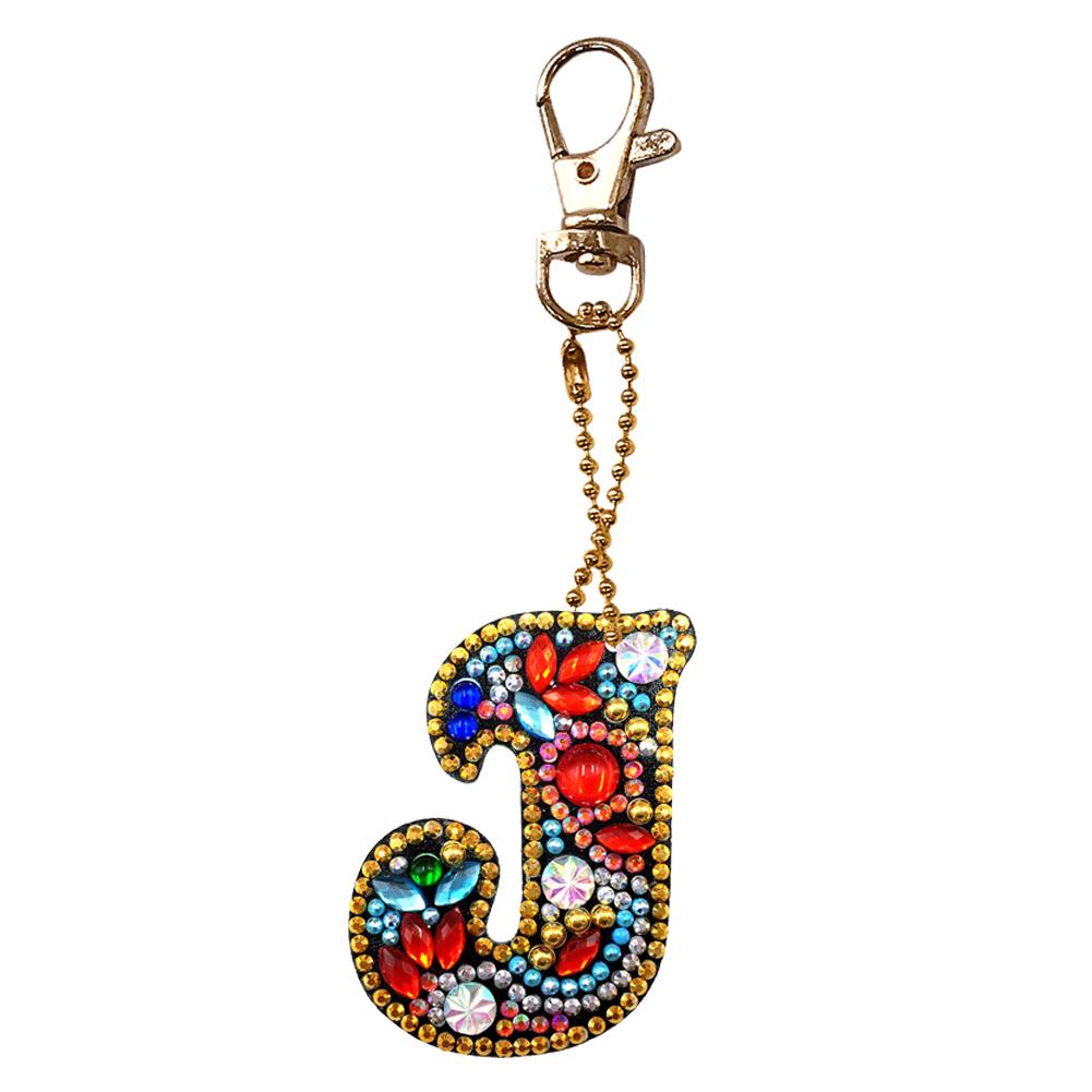 DIY Key Chain Diamond Painting Letters Women Girl Bag Keyring Pendant Gift